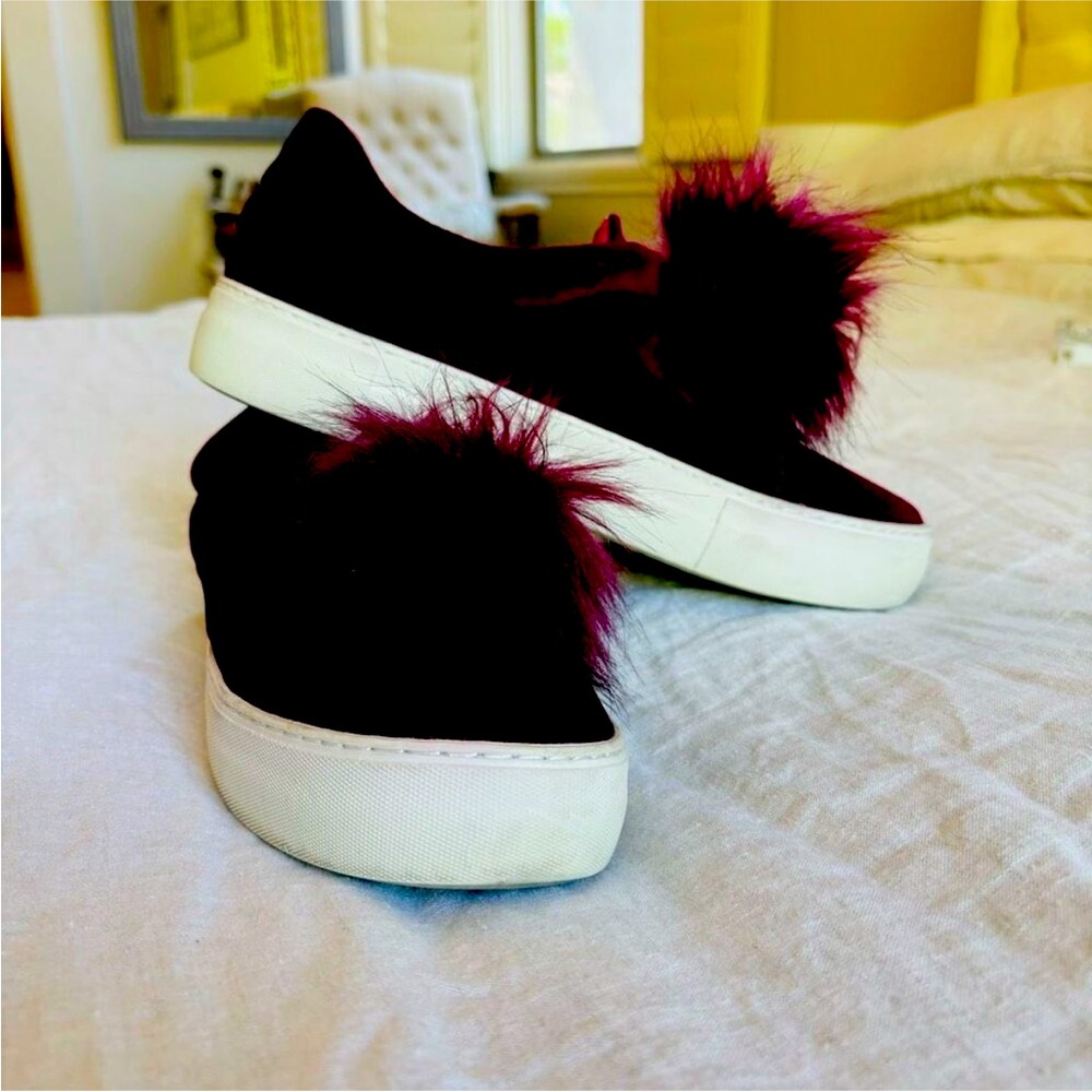 JSlides Aurora-V Burgundy Velvet Sneaker Size 9